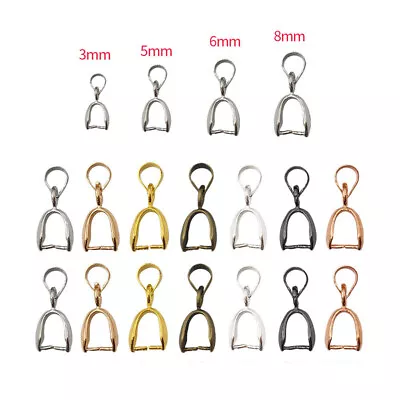 10Pcs Beads Bail Connector Bale Pinch Clasp Necklace Pendant Jewelry DIY Crafts • £3.59