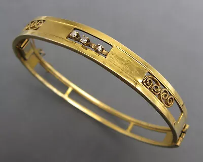 Vintage Van Dell 14K Yellow Gold Filled Diamond Bangle Bracelet • $95