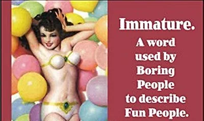 Immature. A Word Used By Boring People Funny Fridge Magnet (ep) • $9.55