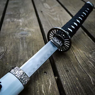 40  White Dragon Samurai Ninja Bushido Katana Japanese Sword Carbon Steel Blade • $35.99