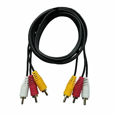 SatelliteSale AV Male To Male 3 RCA Audio Video Composite Cable Black (6 Feet) • $6.89