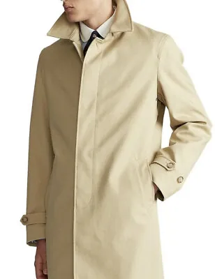 POLO RALPH LAUREN Men's Cotton Gabardine Trench Coat Tan Size Medium NEW $498 • $289.95