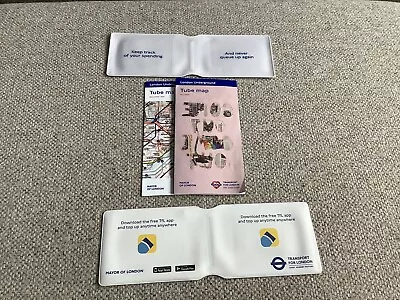 Tfl Oyster Card Holder 2 NEW . Plus Tube Map .London Overground Oyster Wallets • £5.99