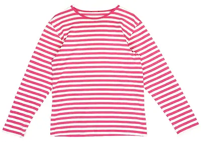 Marimekko Pitkahiha Pink / White Striped Long Sleeve Cotton T-Shirts Size M • $20.70