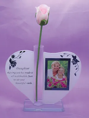 Daughter Gift Heart Glass Poem Photo Frame Love Gift Heart Gift For Daughter • £80.88