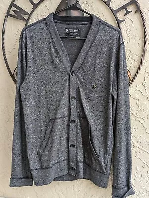 Marc Ecko Mens Gray Grey Cut & Sew Cardigan Sweater Size Medium M • $30