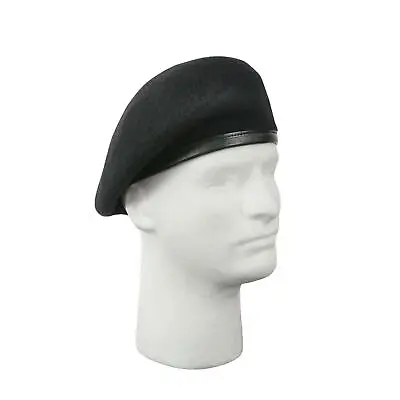 New U.s Military Black Wool Beret Military Issue Made In The Usa Bancroft Large • $17.95