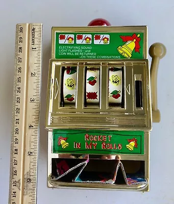 6  Vintage LIGHTED SLOT MACHINE COIN BANK Winning Light & Sound NICE/New L@@K*** • $19.95