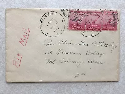 Envelope Postal Cover Yonkers NY Buffalo To MT Calvary WI SE95 Cancel Stamp • $2.99