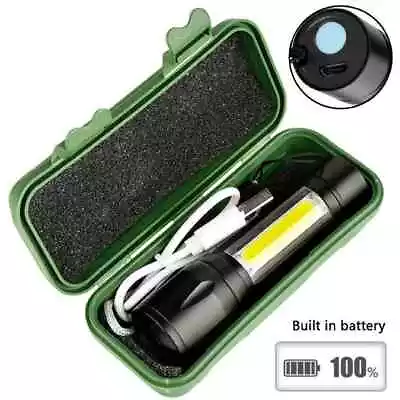 XPE COB LED 3 Modes Mini Flashlight USB Rechargeable Tactical Torch Zoom Lamp US • $2.25