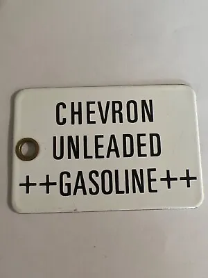 $20 • Buy Vintage CHEVRON  UNLEADED ++  GASOLINE ++ Porcelain Gas Fuel Oil Tag / Sign