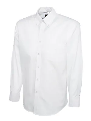 Mens Long Sleeve Shirt Button Up Oxford - BUSINESS CASUAL FORMAL WRINKLE FREE • £17.99