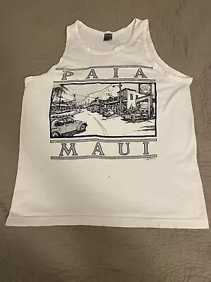 Vtg Paia Maui Hawaiian Style Tank Top Large Men’s Surf Beach USA 80s 90s VW Bugs • $29.99