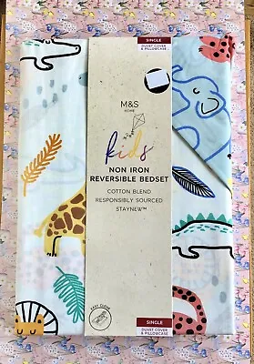 M & S Single Children’s Wild Animal Duvet Cover Bedset. Polyester/Cotton. New. • £11.99