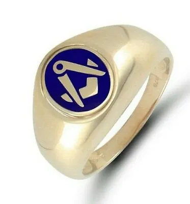 Swivel Centre Masonic Ring Oval Solid 9K Yellow Gold British Made Hallmarked • £499