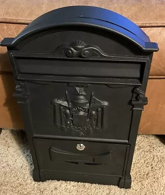 Wall Mounted Black Lockable  Mail Box Powder Coated Steel W/keys NWOT • $19.99