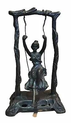 Auguste Moreau Bronze Lady On A Swing Art Nouveau Sculpture 5.5” French Repro • $39
