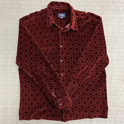 Vintage Wilke Rodriguez Men's Shirt 2000 Size L Velvet Long Sleeve Button Up • $44.10