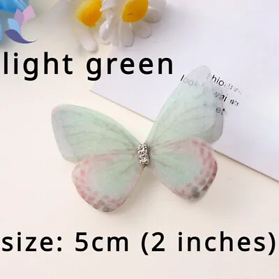 100X Mesh 3D Butterfly Prop Tulle Appliques Craft For Costume DIY Material Decor • £18.59