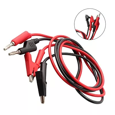 Easy To Connect 2PCS 4mm Banana Plug To Crocodile Alligator Clip Test Leads • $24.17