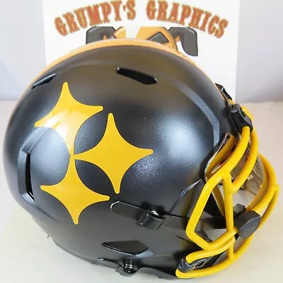 Pittsburgh Steelers Custom Full Size Replica Helmet On Custom Gun Metal Black • $190