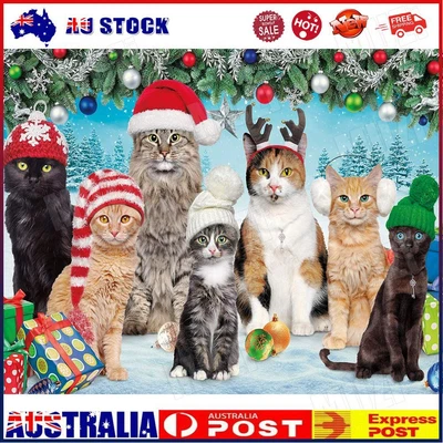 $12.09 • Buy DIY Diamond Painting Kit Christmas Cats Square Diamond Picture Handicraft -