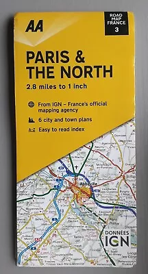 Excellent AA Road Map France 3 Paris And The North 2.8 Miles:1 Inch 2018 • £2.99