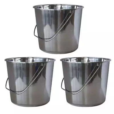 AmeriHome Large Stainless Steel Bucket Set 3 Piece • $22.95