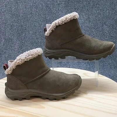 Merrell Boots Womens 10 Icepack 2 Bluff Polar Waterproof Snow Ankle Brown Suede • $52.99