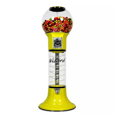 Original Wizard Spiral Gumball Machine Yellow Red Track Color 25 Cents Mech • $1199