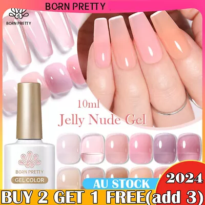 BORN PRETTY 10ML Jelly Pink Nail Art Gel Polish UV LED Soak Off Manicure Gel DIY • $7.99