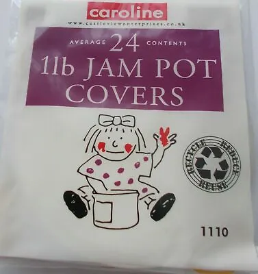 £2.40 • Buy  Jam Pot Covers Labels & Wax Circles 1lb 1 Lb Jar Pack Of 24 By Caroline New