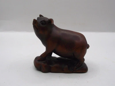 £9.99 • Buy Japanese Hand Carved Netsuke Pig Signed 