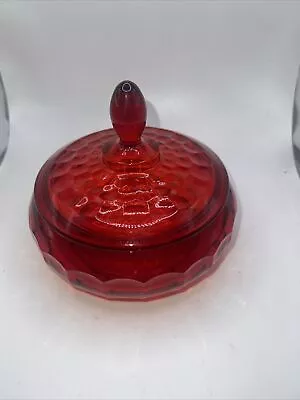Vintage Viking Glass Ruby Red Candy Dish Georgian • $39.99