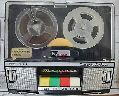 Mayfair FT-111 Super Deluxe Mini 5 Transistor Reel To Reel Tape Recorder In Box • $39.99