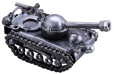 Tank Hand Crafted Recycled Metal Art Sculpture Figurine   • $29.95