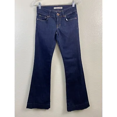 J Brand Love Story Flare Jeans Womens Sz 25 Dark Blue Y2K 90s Low Rise Wide Leg • $35