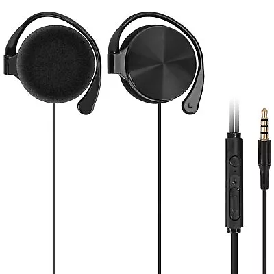 Wired Clip On Ear Headphones Portable Hook On Ear Headphones With Microphone ... • $21.57