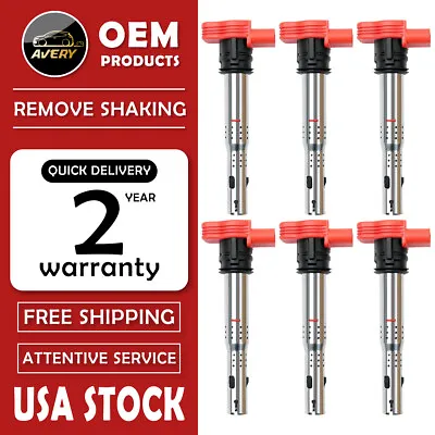 6 Ignition Coils Pack For Audi A4 A5 R8 & VW Golf GTI 2.0T 06E905115E UF529 • $59.65