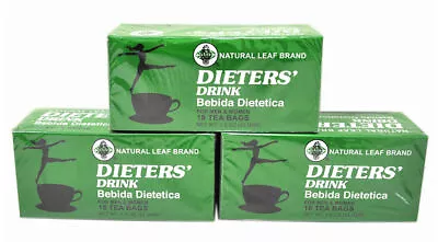 £19.99 • Buy Dieters' Drink Bebida Dietetica Natural Leaf Brand Dieters - 54 Tea Bag 3 BOXES