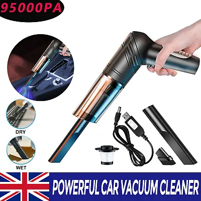 95000PA Powerful Car Vacuum Cleaner Cordless Strong Suction Handheld Cleaning*UK • £10.58