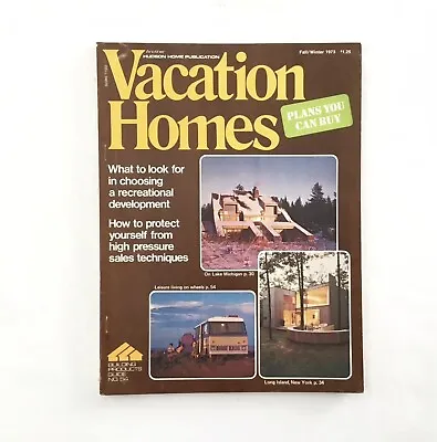 Vacation Homes 1973 Hudson Home Publication Mid Century Modern Plans MCM • $49.99