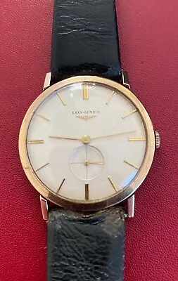 LONGINES 9 Ct GOLD GENTS WATCH. Vintage Mechanical Manual Gents Watch. GOLD CASE • £390