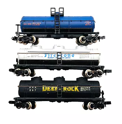 American N Gauge - Rake Of 3 Tanker Wagons Firestone Rubber Deep Rock - Unboxed • £14.95