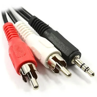 £3.29 • Buy 3.5mm Male To 2 RCA Male For Headphone Audio Stereo Jack Y Splitter PC Cable TV