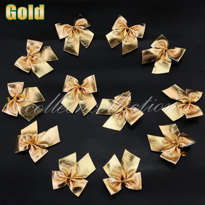 12x Bow Christmas Tree Handing Xmas Ornament Bowknot Party Wedding Decoration • $5.55