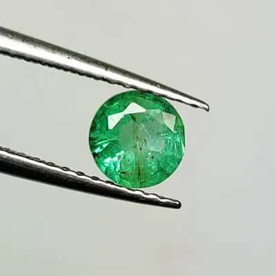 0.58 CT - Natural Zambian Emerald Good Luster Green Gem Round Shape - 5297 • $9.99