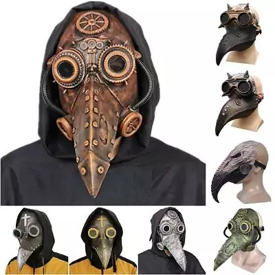 Halloween Steampunk Beak Plague Doctor Mask Cosplay Party Costume Fancy Prop AU • $22.68