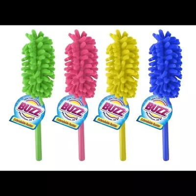 Extendable Feather Duster Telescopic Microfibre Extending Brush Pink Blue 75cm • £2.95