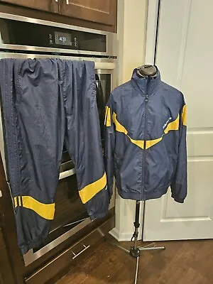 Vintage Men Blue And Yellow Adidas Windbreaker Track Suit Large • $64